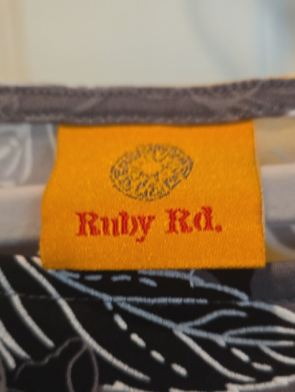 Ruby Rd. Yellow Logo Tag on Black & Gray Pattern - Picture 3 of 5